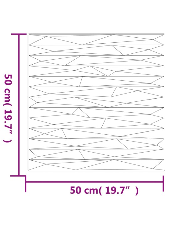 Seinäpaneelit 12 kpl valkoinen 50x50 cm EPS 3 m² kivi