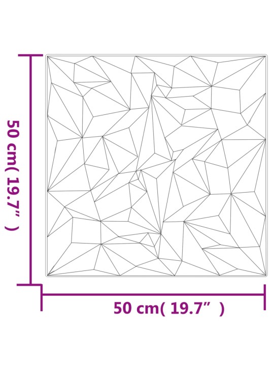 Seinäpaneelit 48 kpl valkoinen 50x50 cm EPS 12 m² ametisti