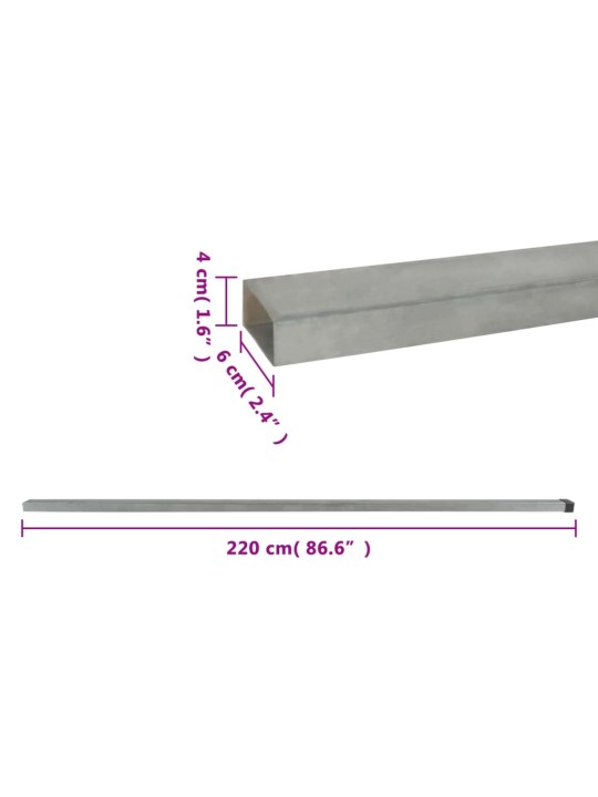 Puutarha-aitatolpat 10 kpl hopea 220 cm teräs