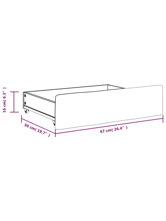 Sängyn vetolaatikot 2 kpl taupe tekninen puu ja kangas