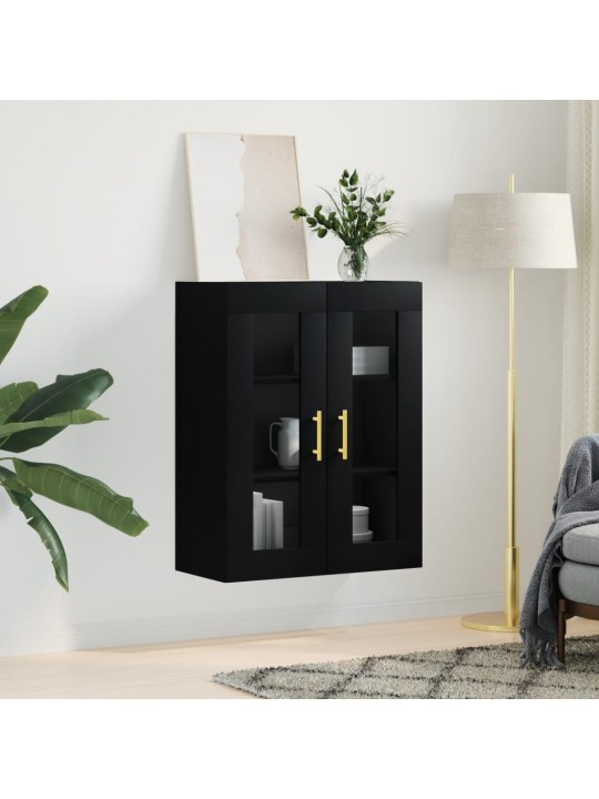 Seinäkiinnitettävä kaappi musta 69,5x34x90 cm