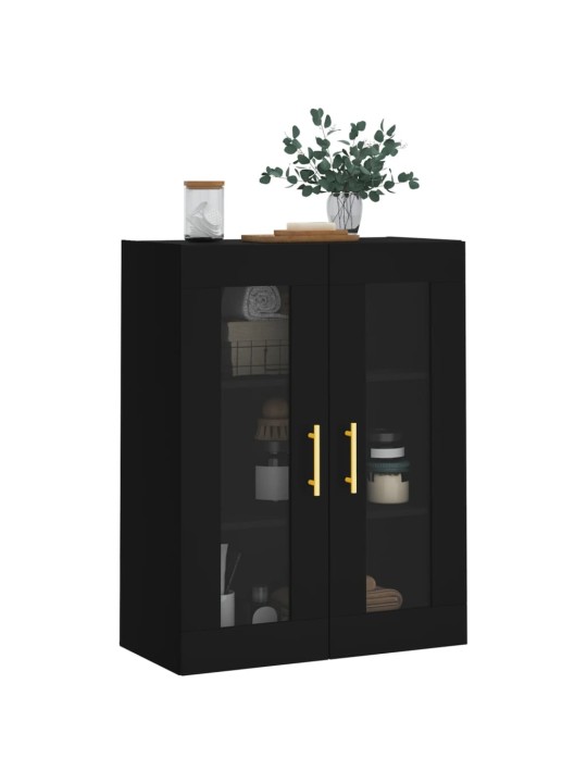 Seinäkiinnitettävä kaappi musta 69,5x34x90 cm