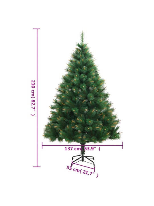 Tekojoulukuusi saranoilla ja jalustalla 210 cm