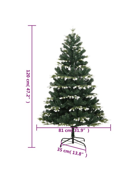 Tekojoulukuusi saranoilla ja lumihuurteella 120 cm