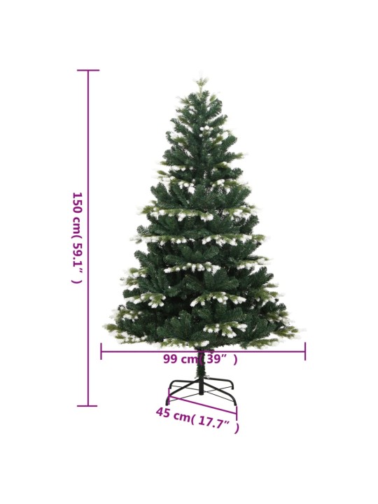 Tekojoulukuusi saranoilla ja lumihuurteella 150 cm