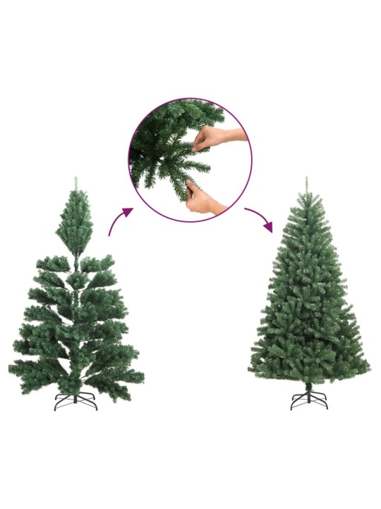 Tekojoulukuusi saranoilla ja jalustalla vihreä 300 cm