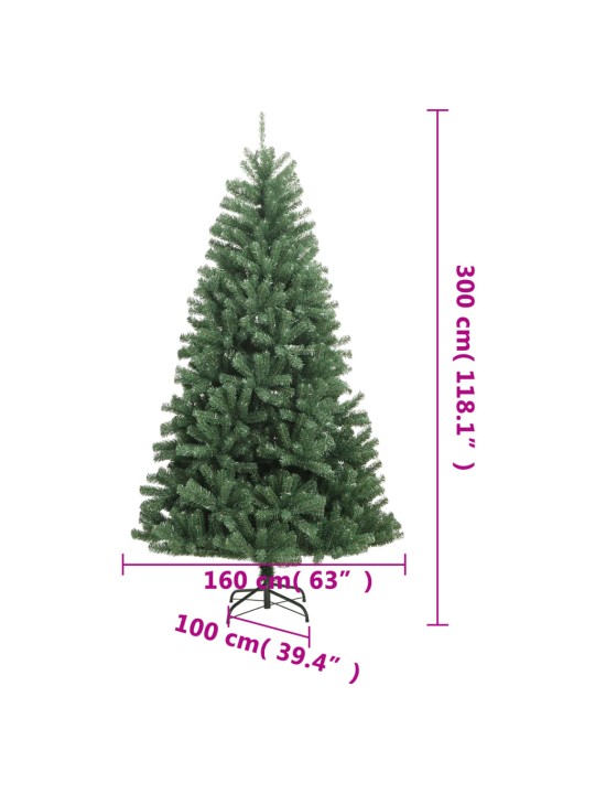 Tekojoulukuusi saranoilla ja jalustalla vihreä 300 cm