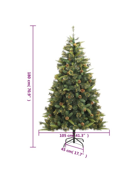 Tekojoulukuusi saranoilla ja kävyillä 180 cm