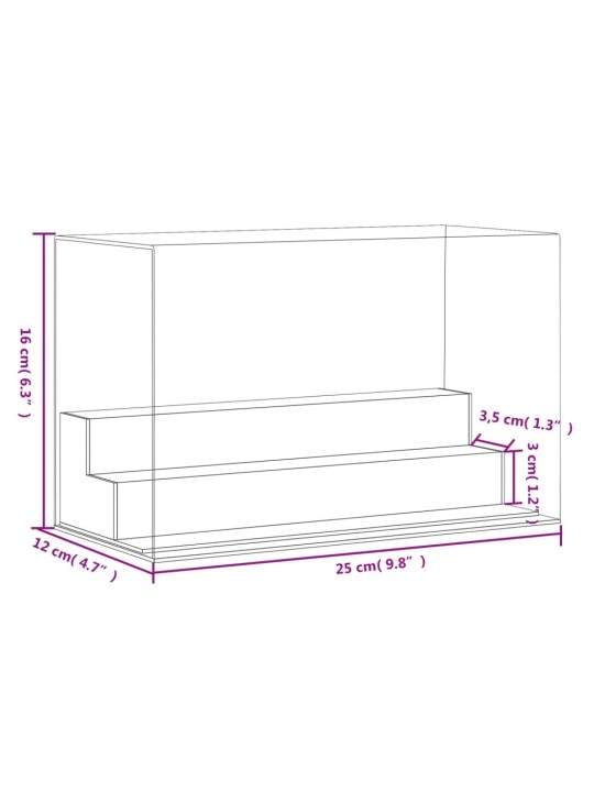 Esittelylaatikko läpinäkyvä 25x12x16 cm akryyli