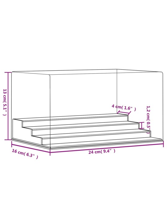 Esittelylaatikko läpinäkyvä 24x16x13 cm akryyli