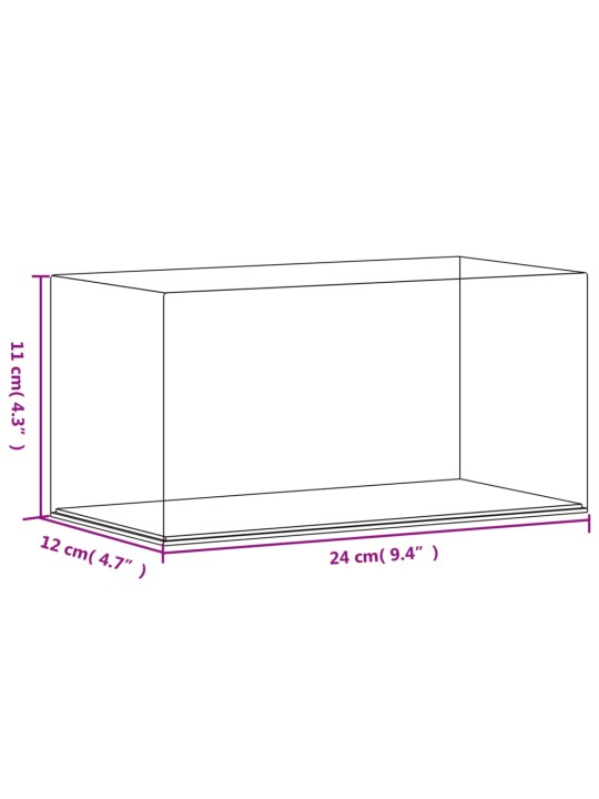 Esittelylaatikko läpinäkyvä 24x12x11 cm akryyli