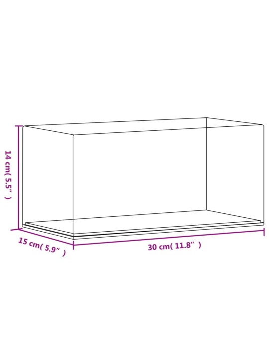 Esittelylaatikko läpinäkyvä 30x15x14 cm akryyli