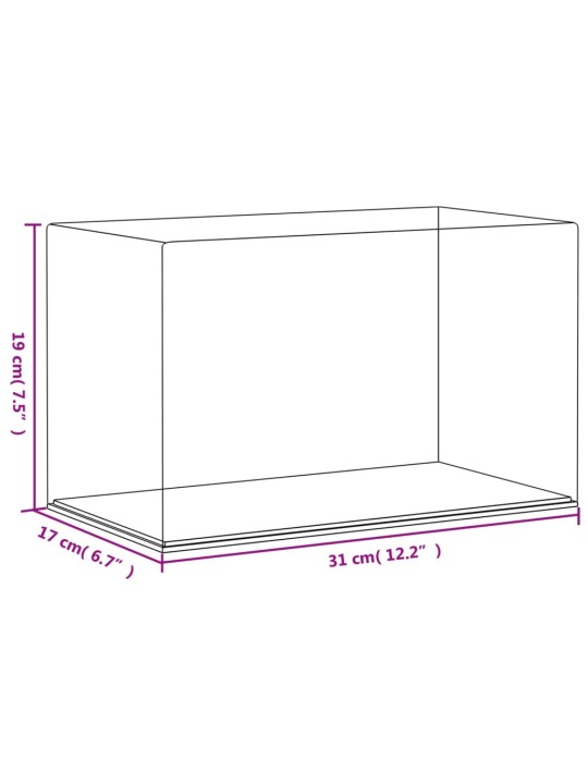 Esittelylaatikko läpinäkyvä 31x17x19 cm akryyli