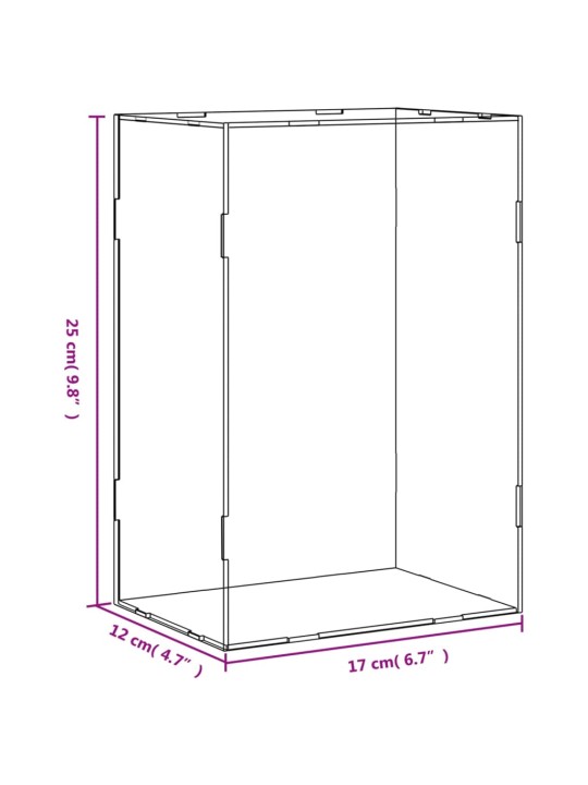 Esittelylaatikko läpinäkyvä 17x12x25 cm akryyli