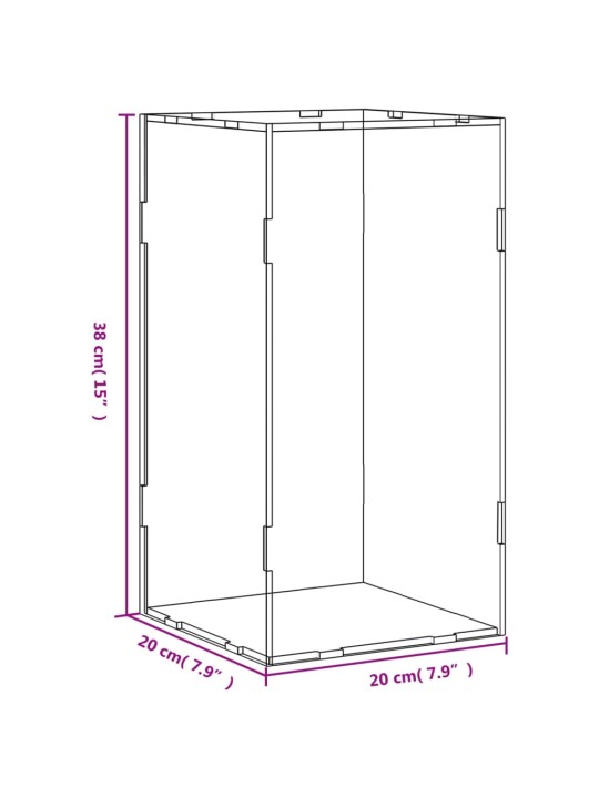 Esittelylaatikko läpinäkyvä 20x20x38 cm akryyli