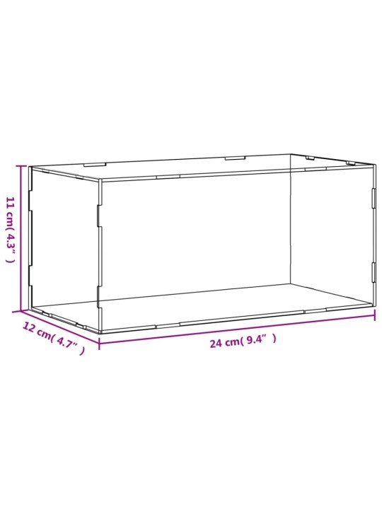 Esittelylaatikko läpinäkyvä 24x12x11 cm akryyli
