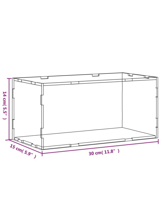 Esittelylaatikko läpinäkyvä 30x15x14 cm akryyli