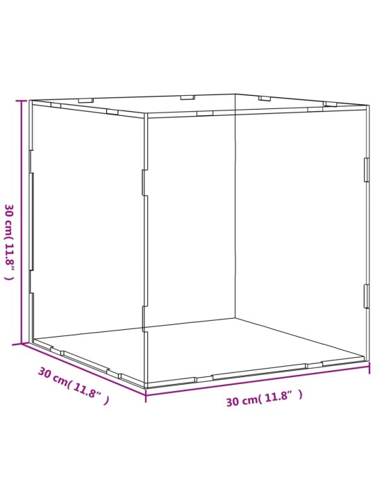 Esittelylaatikko läpinäkyvä 30x30x30 cm akryyli