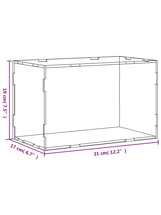 Esittelylaatikko läpinäkyvä 31x17x19 cm akryyli