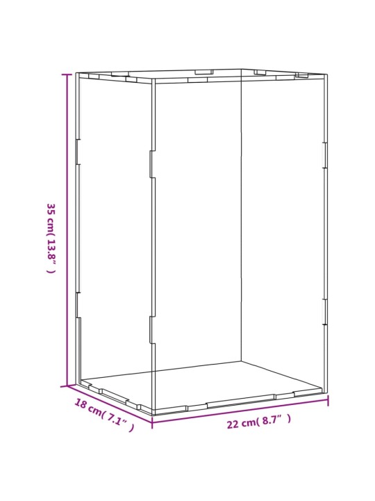 Esittelylaatikko läpinäkyvä 22x18x35 cm akryyli