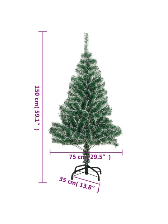 Tekojoulukuusi lumihuurteella vihreä 150 cm