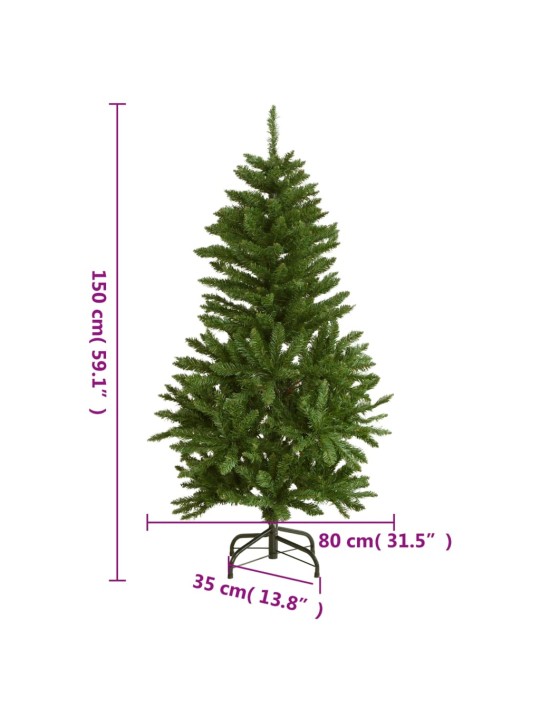 Tekojoulukuusi saranoilla ja jalustalla vihreä 150 cm