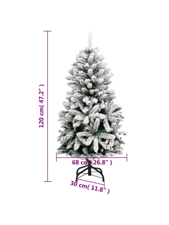 Tekojoulukuusi saranoilla ja lumihuurteella 120 cm