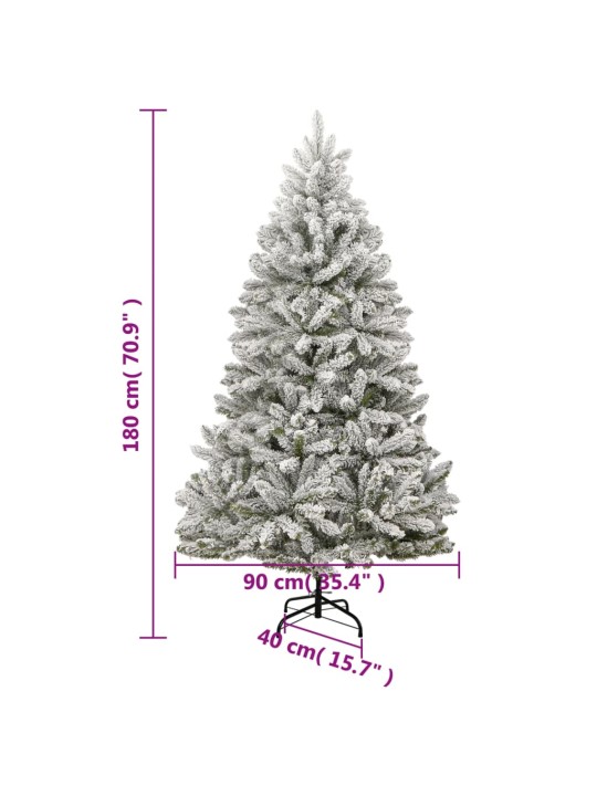 Tekojoulukuusi saranoilla ja lumihuurteella 180 cm