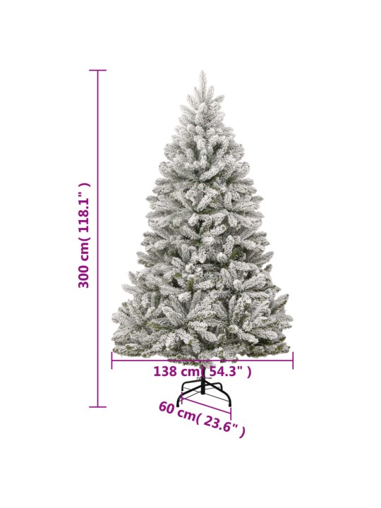 Tekojoulukuusi saranoilla ja lumihuurteella 300 cm