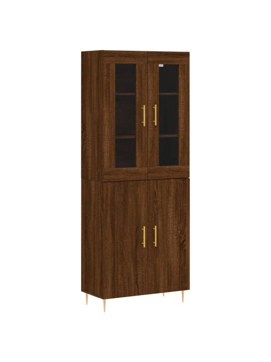 Kaappi ruskea tammi 69,5x34x180 cm tekninen puu