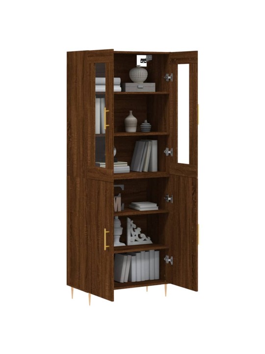 Kaappi ruskea tammi 69,5x34x180 cm tekninen puu