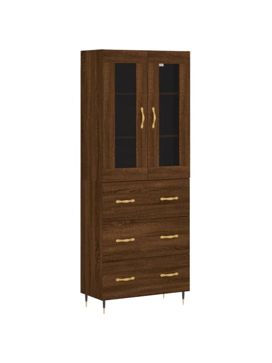 Kaappi ruskea tammi 69,5x34x180 cm tekninen puu
