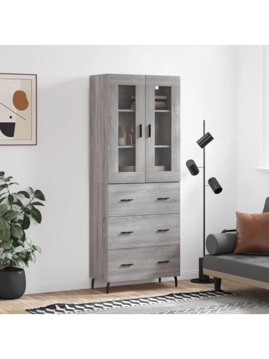 Kaappi harmaa sonoma 69,5x34x180 cm tekninen puu