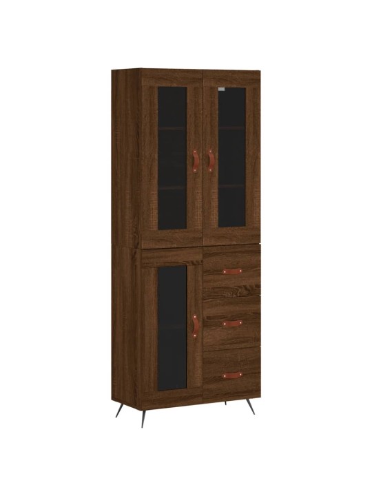 Kaappi ruskea tammi 69,5x34x180 cm tekninen puu