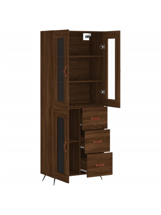 Kaappi ruskea tammi 69,5x34x180 cm tekninen puu