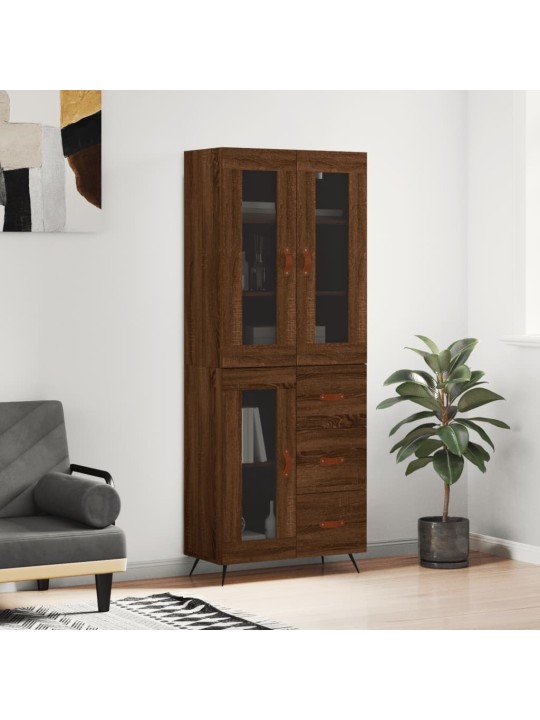 Kaappi ruskea tammi 69,5x34x180 cm tekninen puu