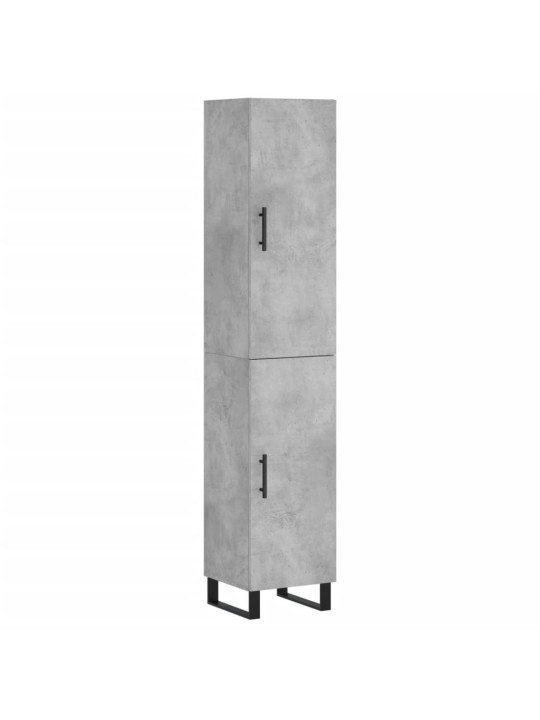 Kaappi betoninharmaa 34,5x34x180 cm tekninen puu