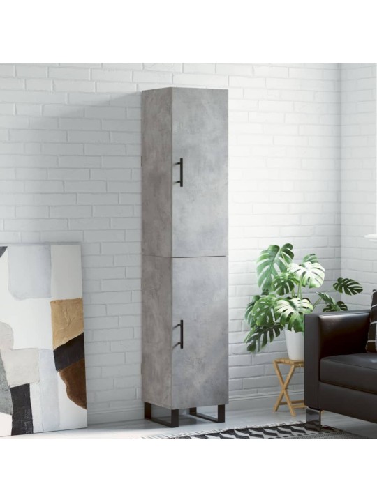 Kaappi betoninharmaa 34,5x34x180 cm tekninen puu
