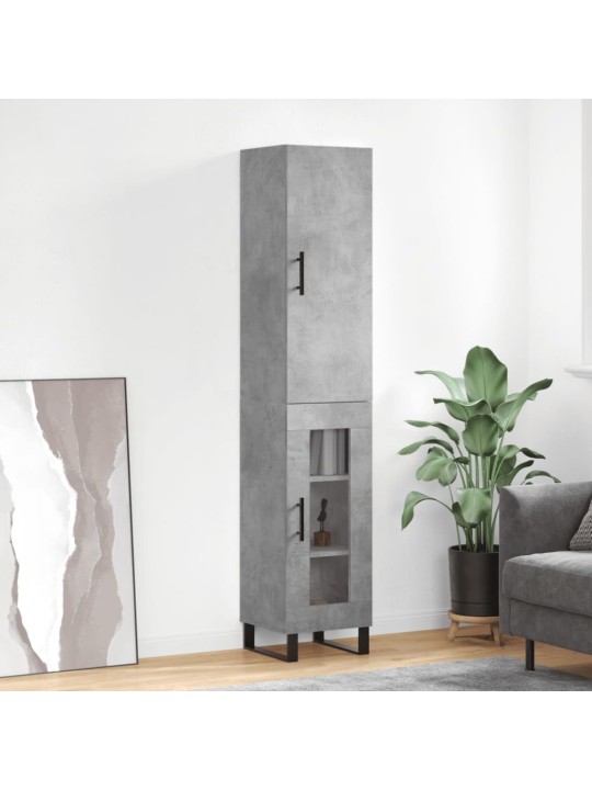 Kaappi betoninharmaa 34,5x34x180 cm tekninen puu
