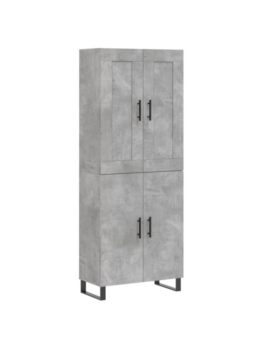 Kaappi betoninharmaa 69,5x34x180 cm tekninen puu