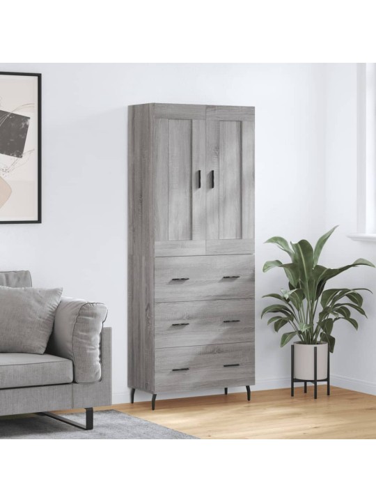 Kaappi harmaa sonoma 69,5x34x180 cm tekninen puu