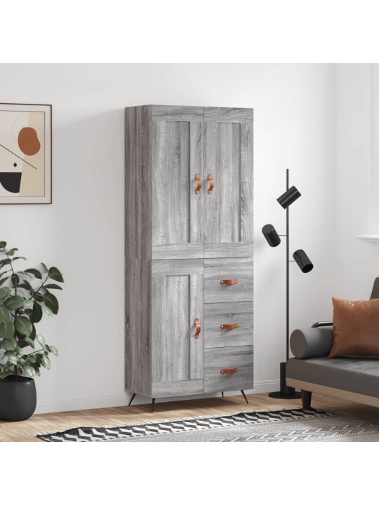 Kaappi harmaa Sonoma 69,5x34x180 cm tekninen puu