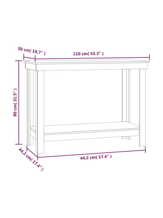 Työpenkki 110x50x80 cm täysi mänty