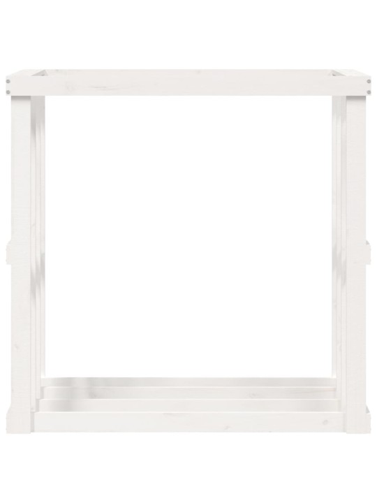 Polttopuuteline ulos valkoinen 108x52x106 cm täysi mänty
