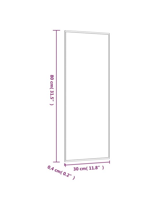Seinäpeili 30x80 cm lasi suorakulmio