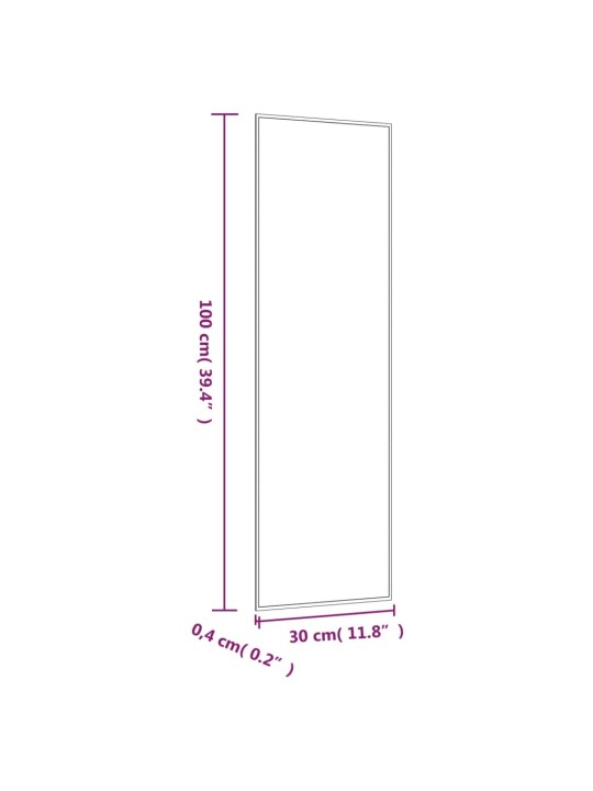 Seinäpeili 30x100 cm lasi suorakulmio