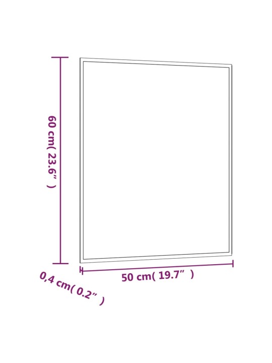 Seinäpeili 50x60 cm lasi suorakulmio
