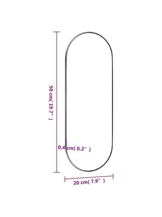 Seinäpeili 20x50 cm ovaali