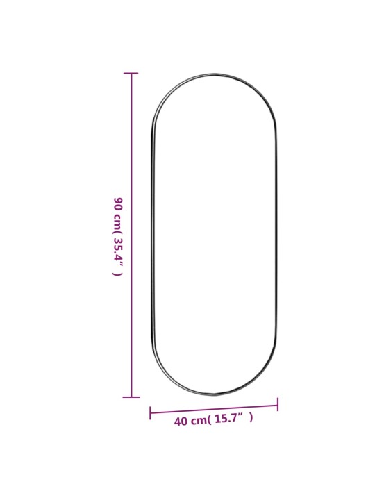 Seinäpeili 40x90 cm ovaali