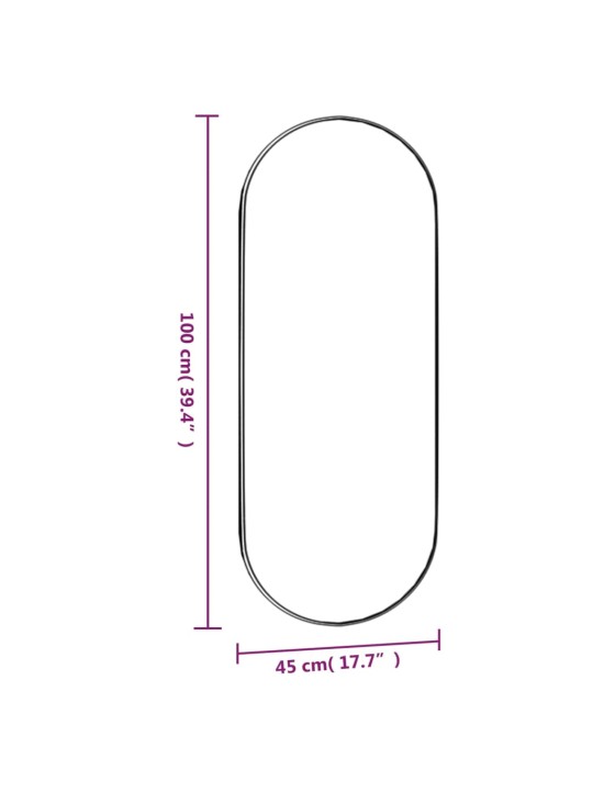 Seinäpeili 45x100 cm ovaali